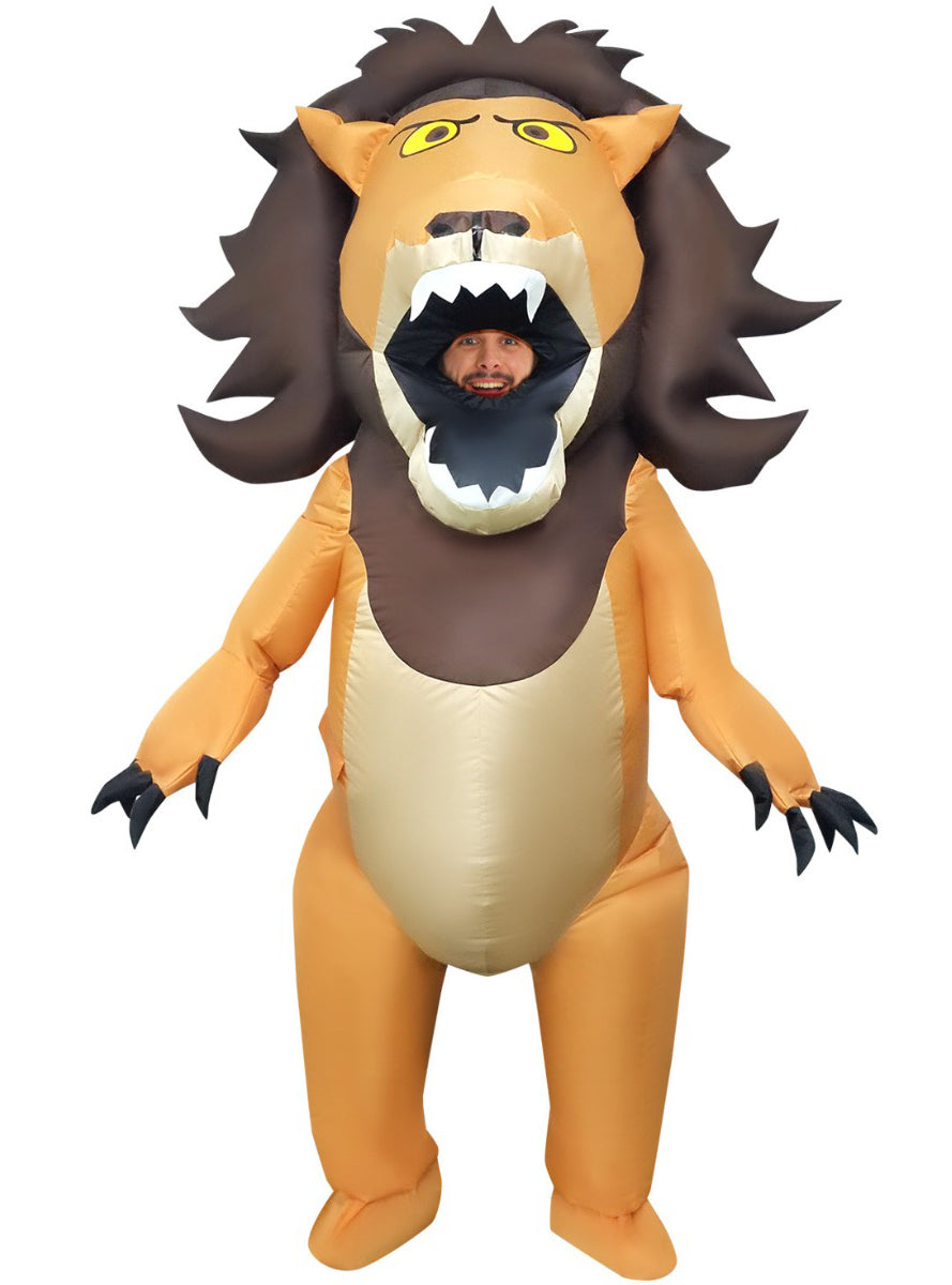 Inflatable Lion With Big Mouth Adults Costume - Main Image