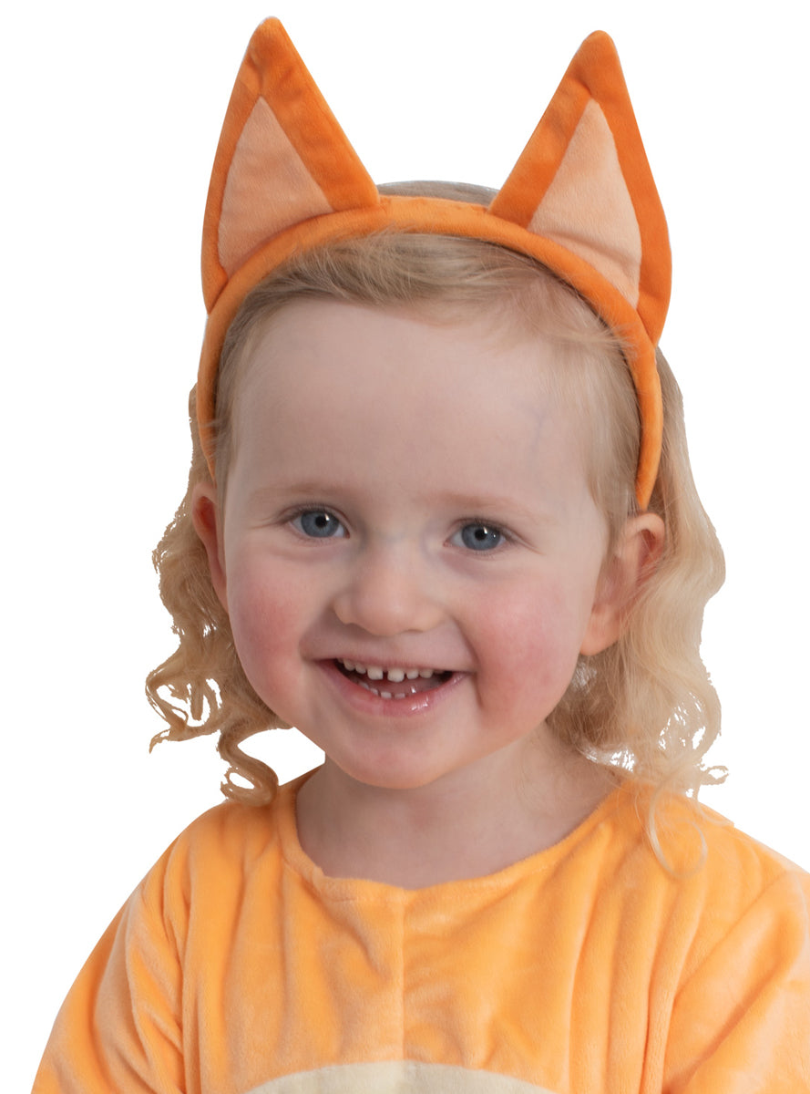 Kids Bingo Plush Orange Bluey Character Costume Ears - Main Image
