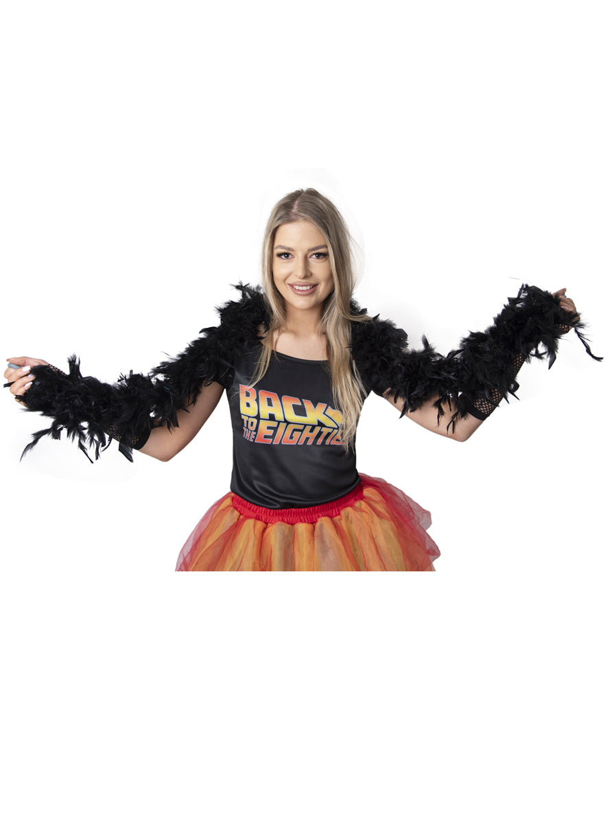 Classic Long Black Feather Boa Accessory - Main Image