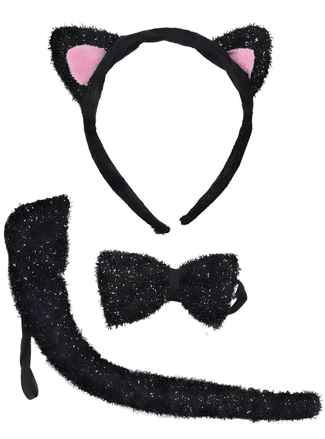 Sparkly Black Cat Accessory Set - Main Image