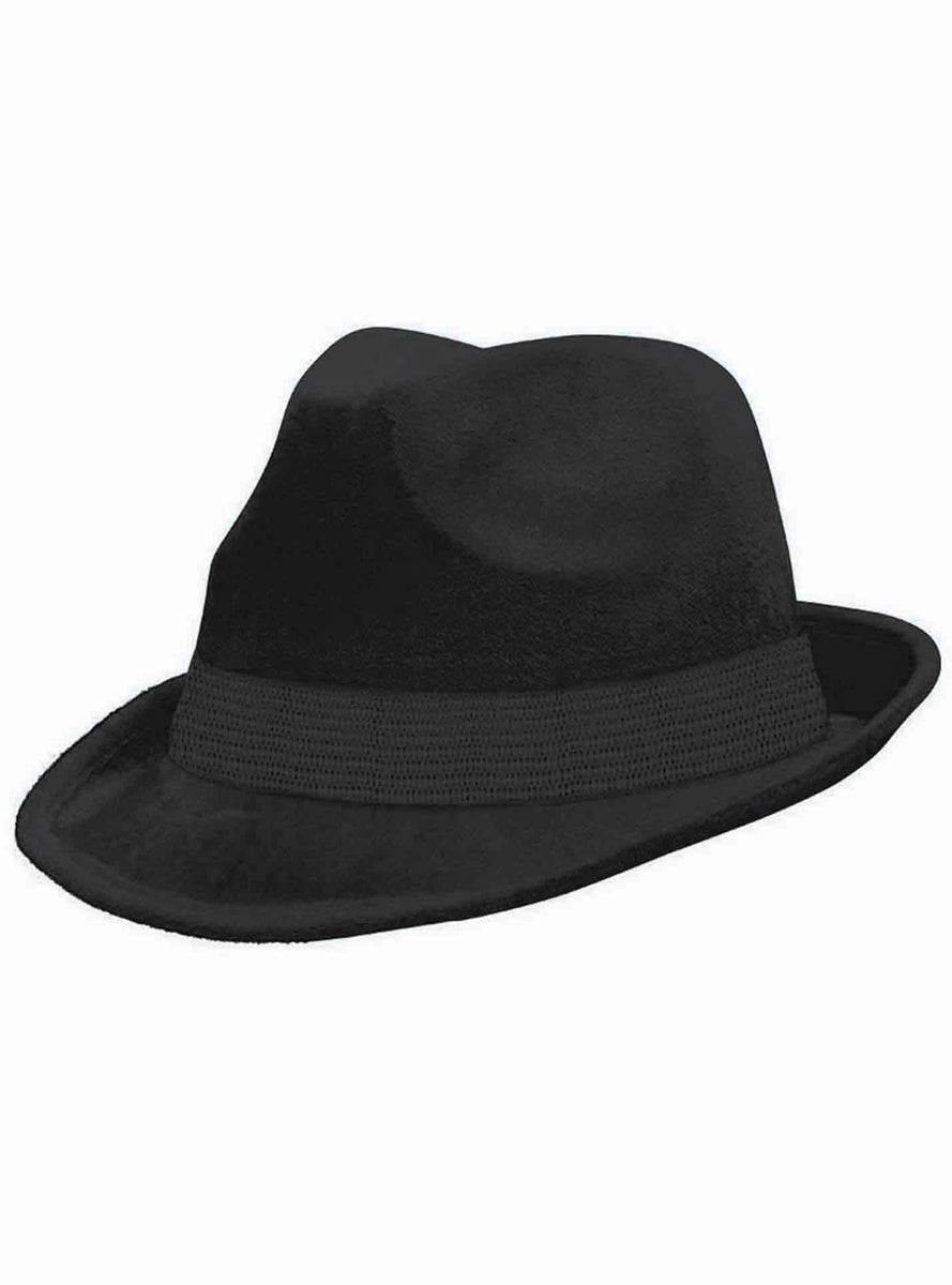 Black 20s Fedora Hat - Main Image