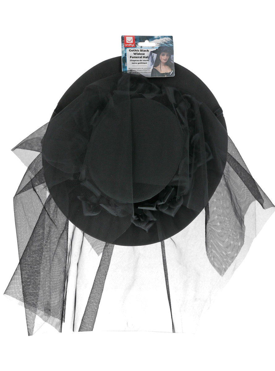 Veiled Black Widow Costume Hat - Packaging Image