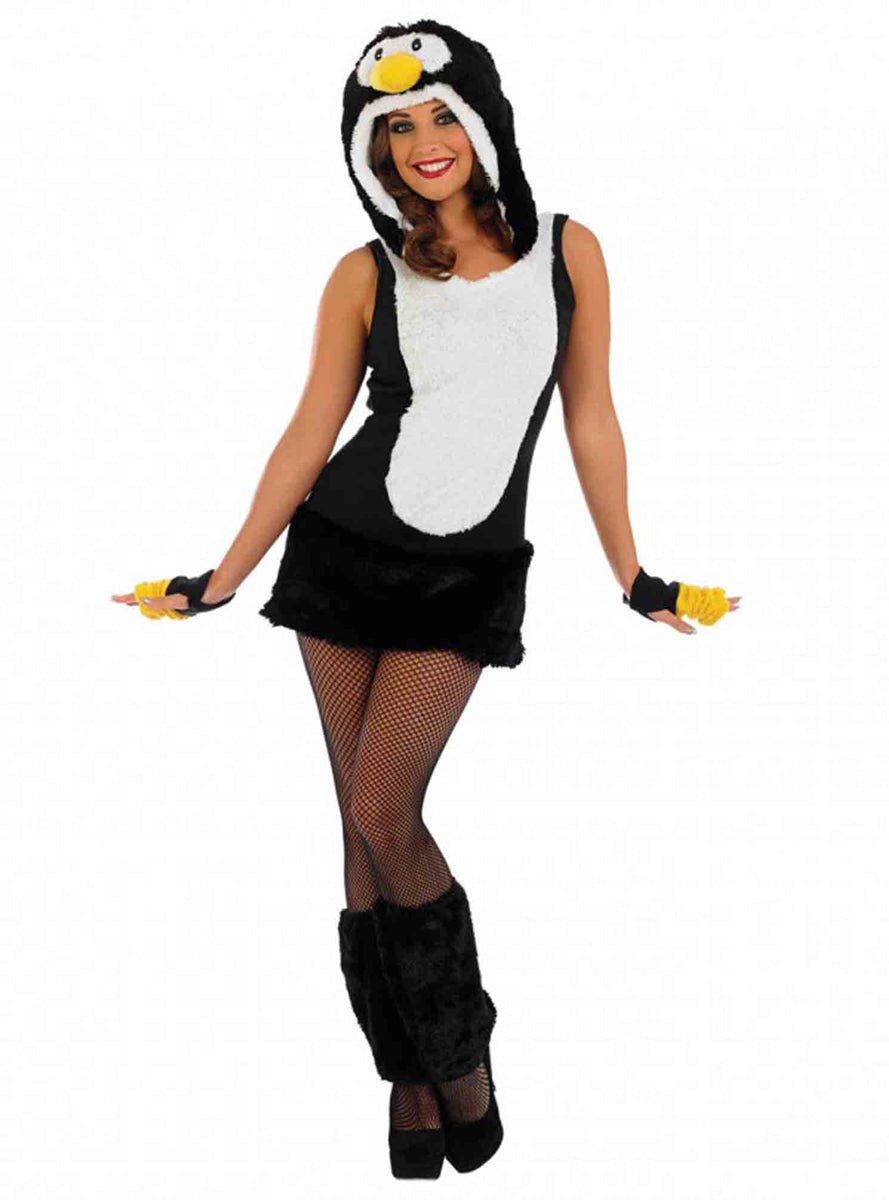 Womens Black And White Penguin Sexy Costume Main Image