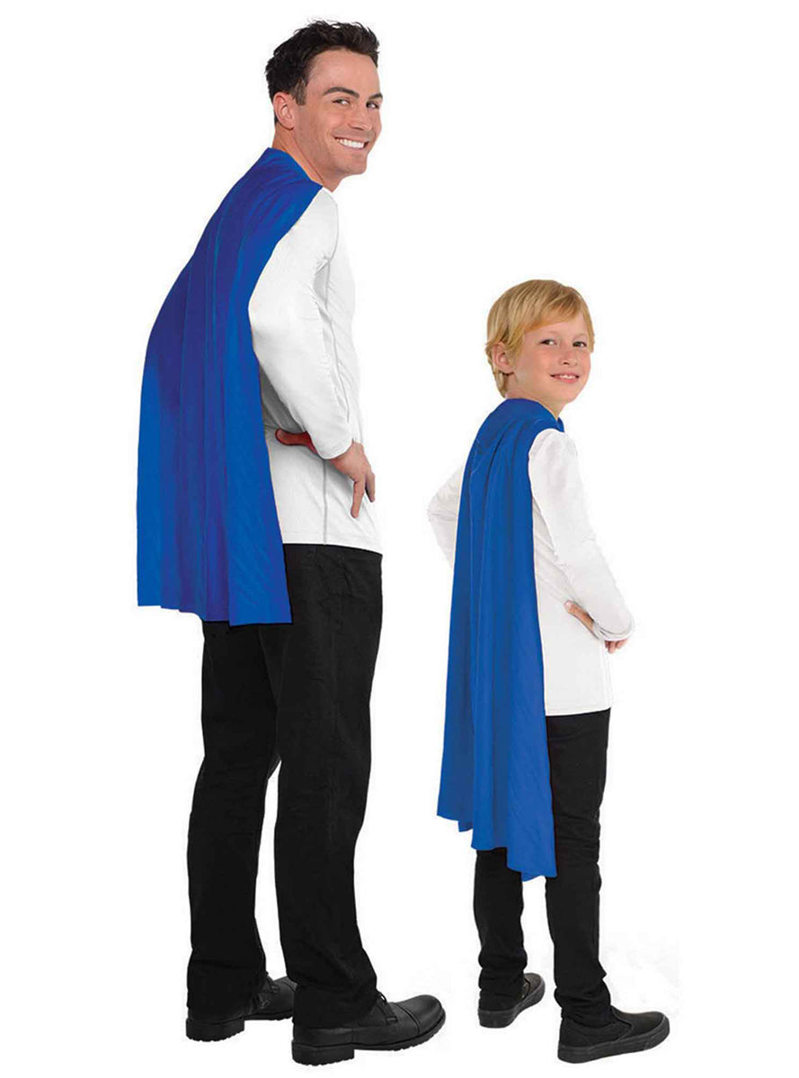 Adults and Kids Blue Costume Cape - Main Image