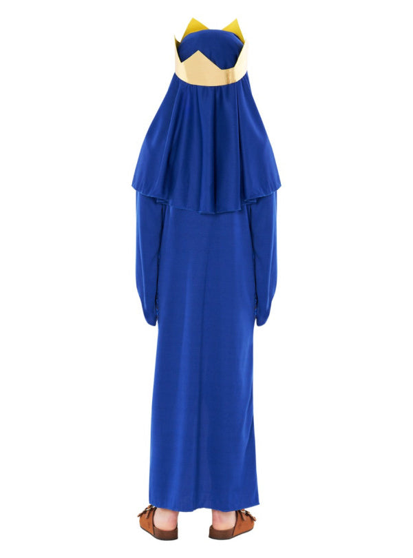 Boys Blue Nativity King Biblical Christmas Costume Back Image
