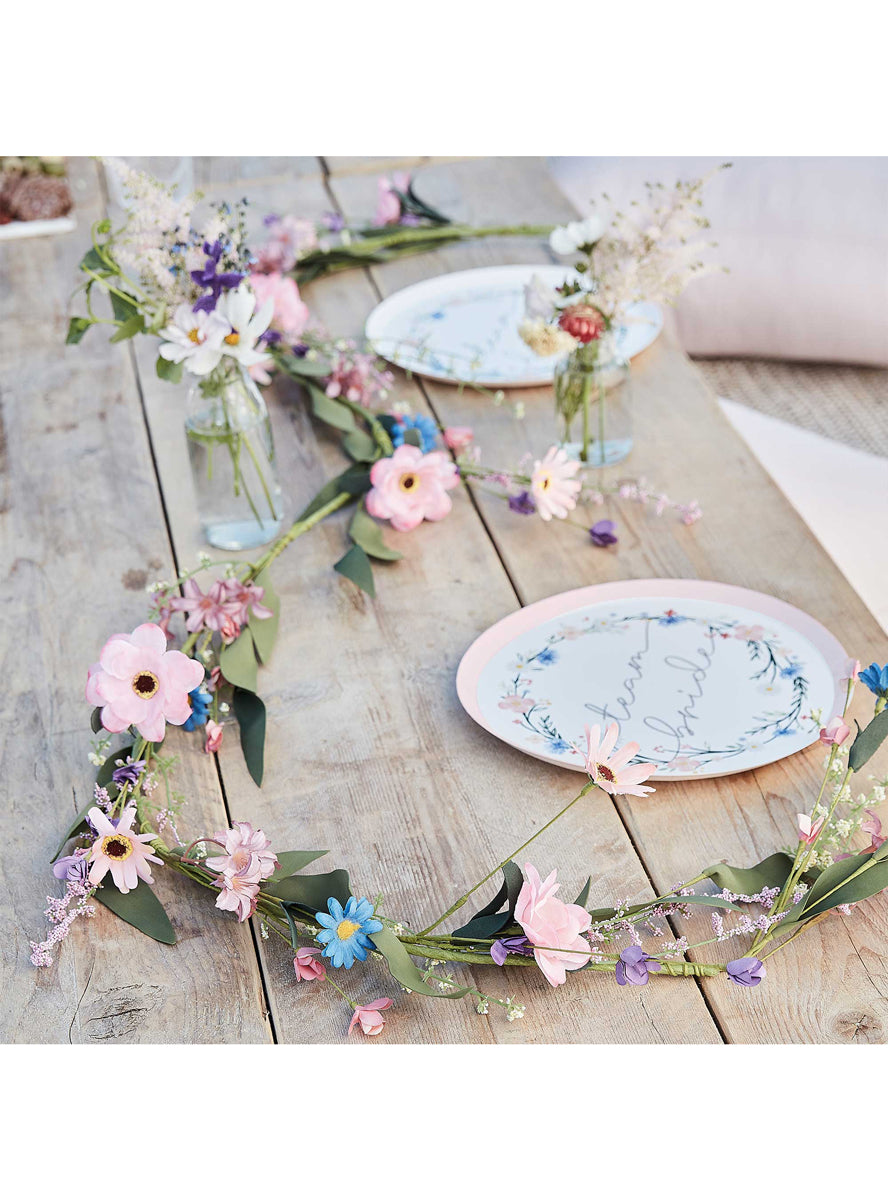bridal shower flower garland - lifestyle image