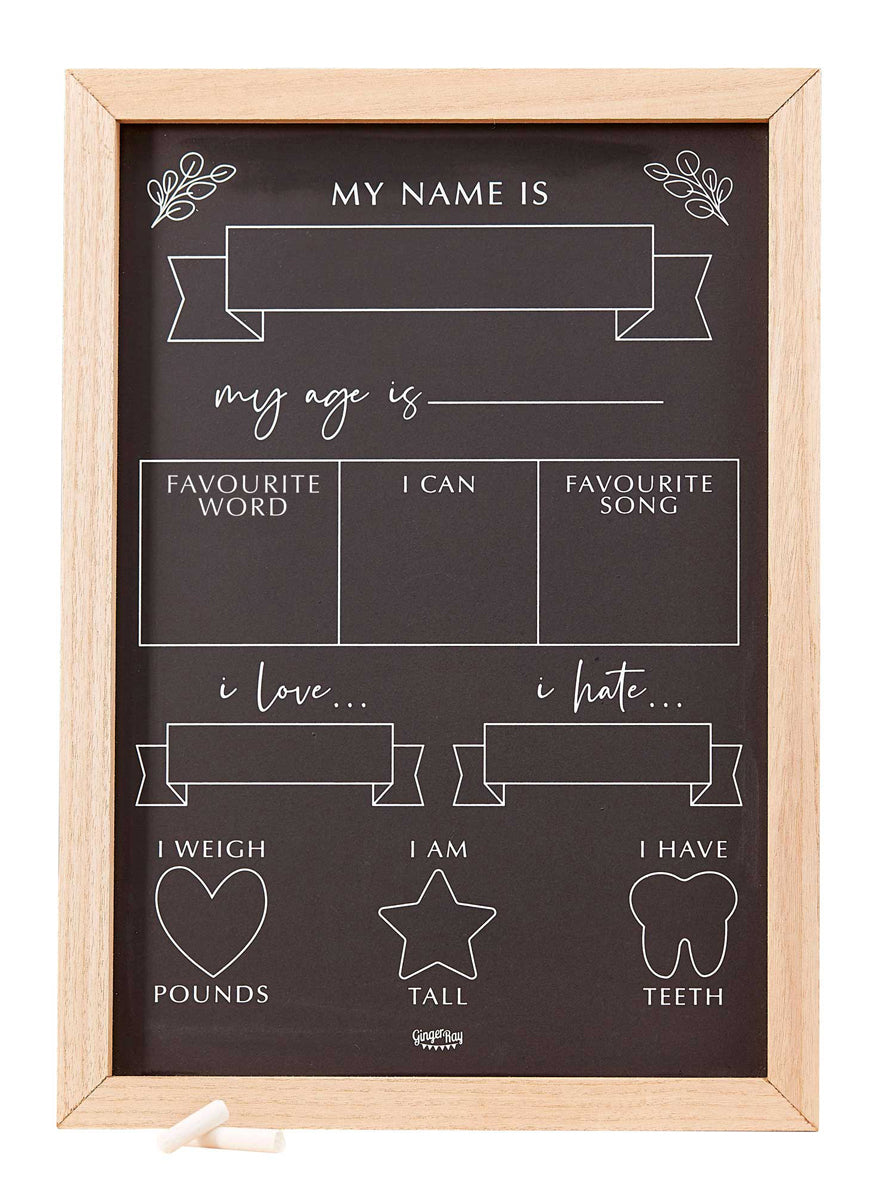 Botanical Baby Milestone Chalkboard - Main Image