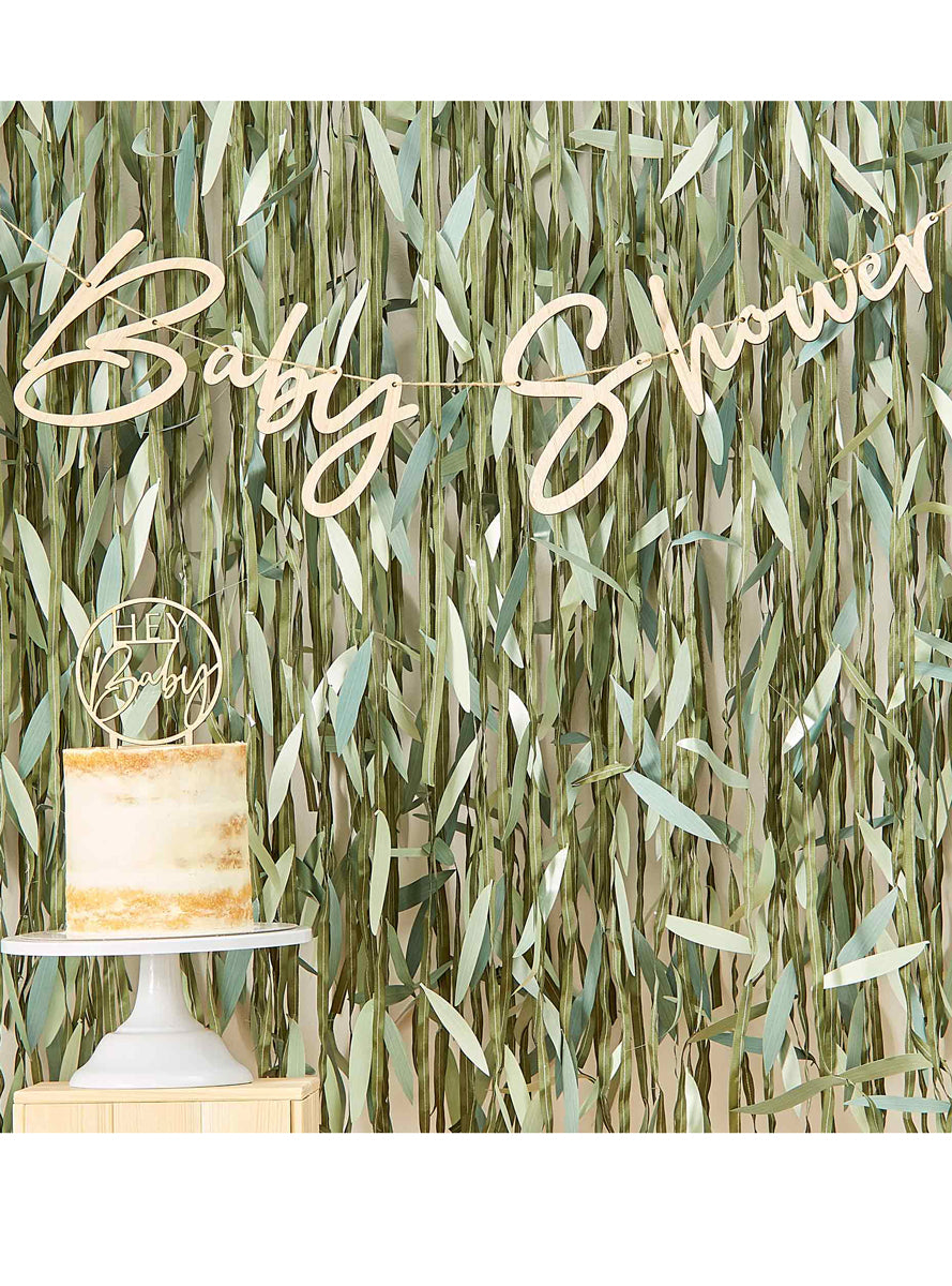 Botanical Baby Wooden Bunting Decoration - Main Image