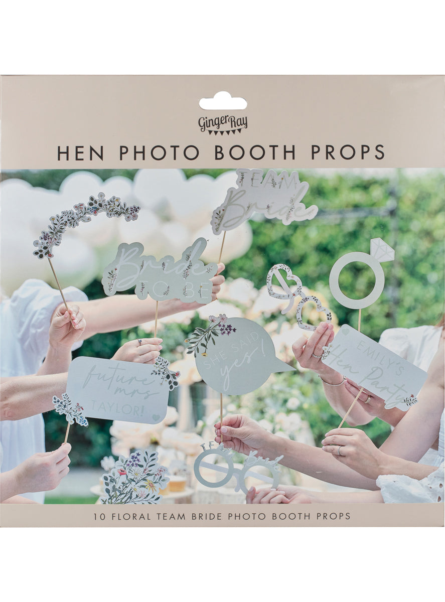 team bride photo booth props engagement party - packaging image