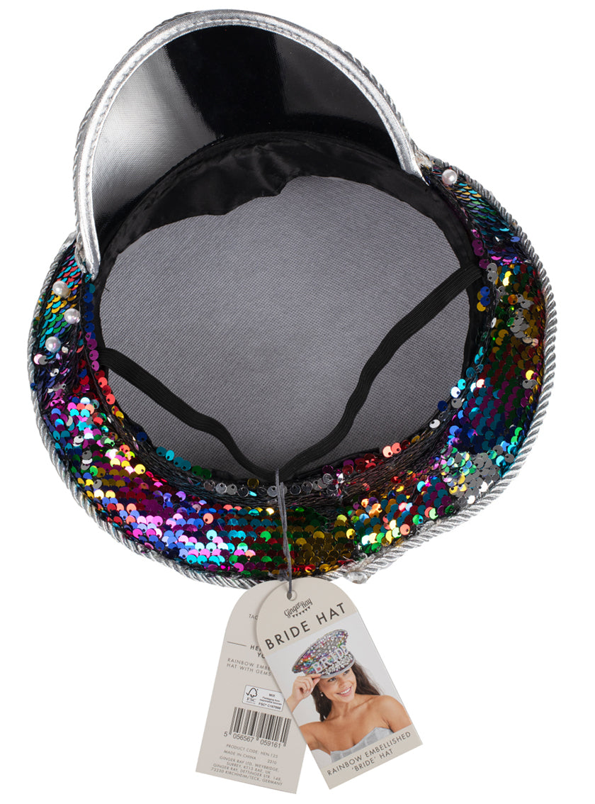 jewelled bride peaked hat - inside image