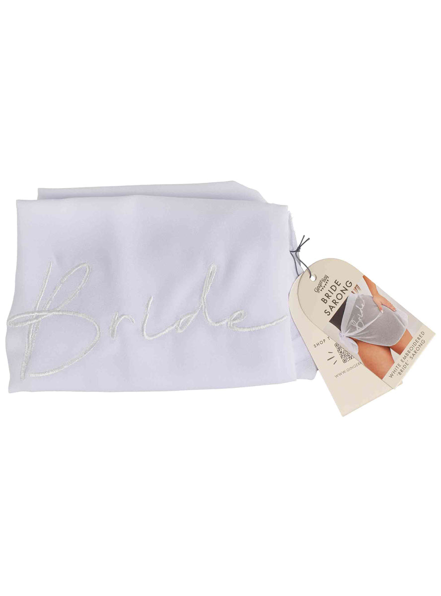 sheer white bridal shower sarong - packaging image