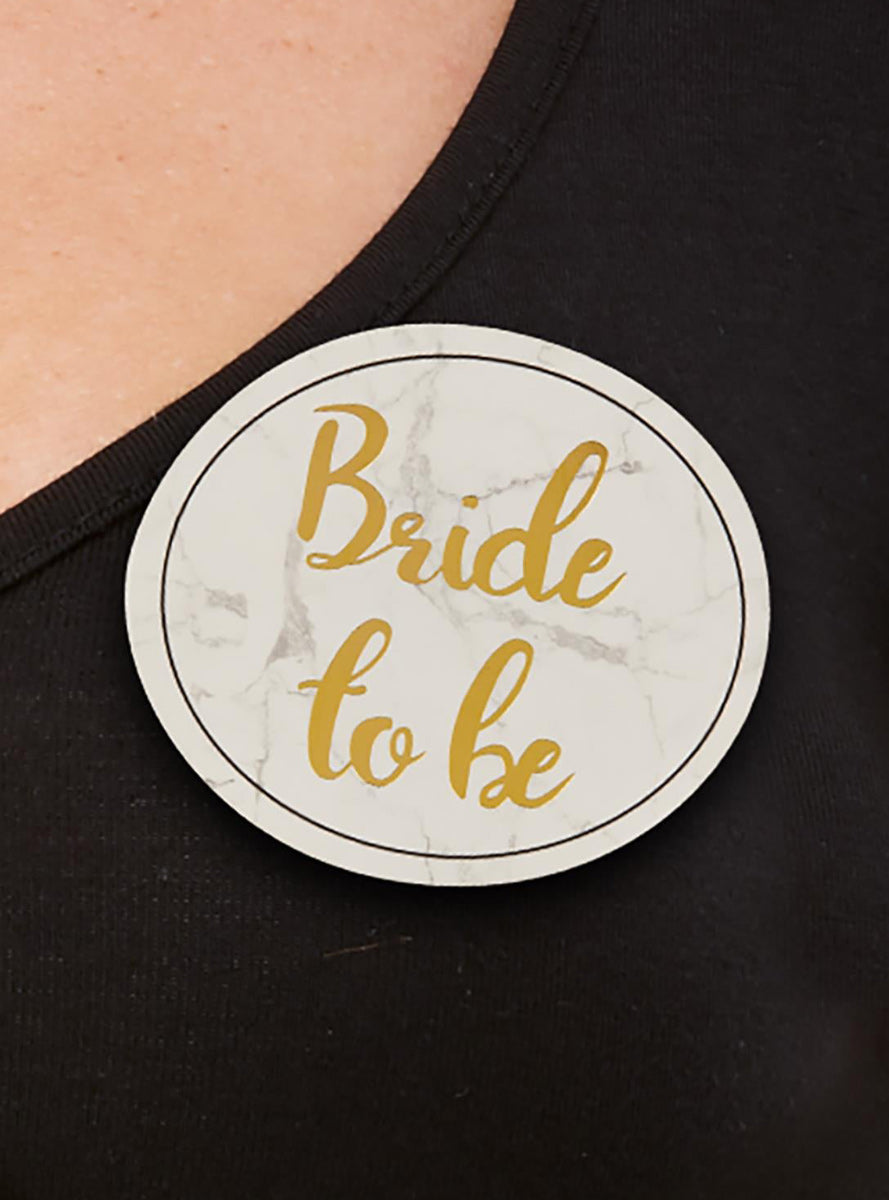 Gold Hen Party 5 Pack Bride To be And Bride Tribe Badges - Bride To Be Image