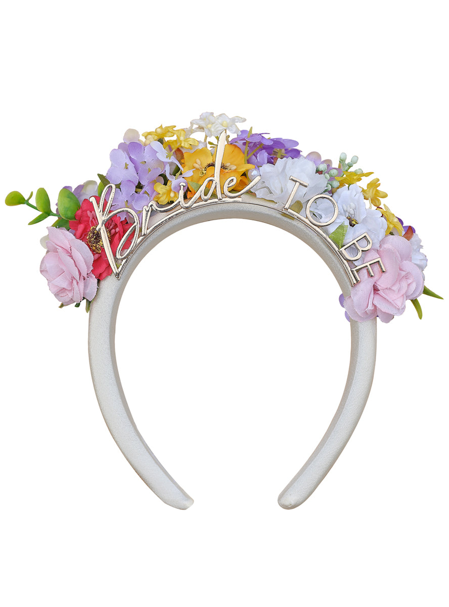 hens night bride to be flower crown headband - Main image