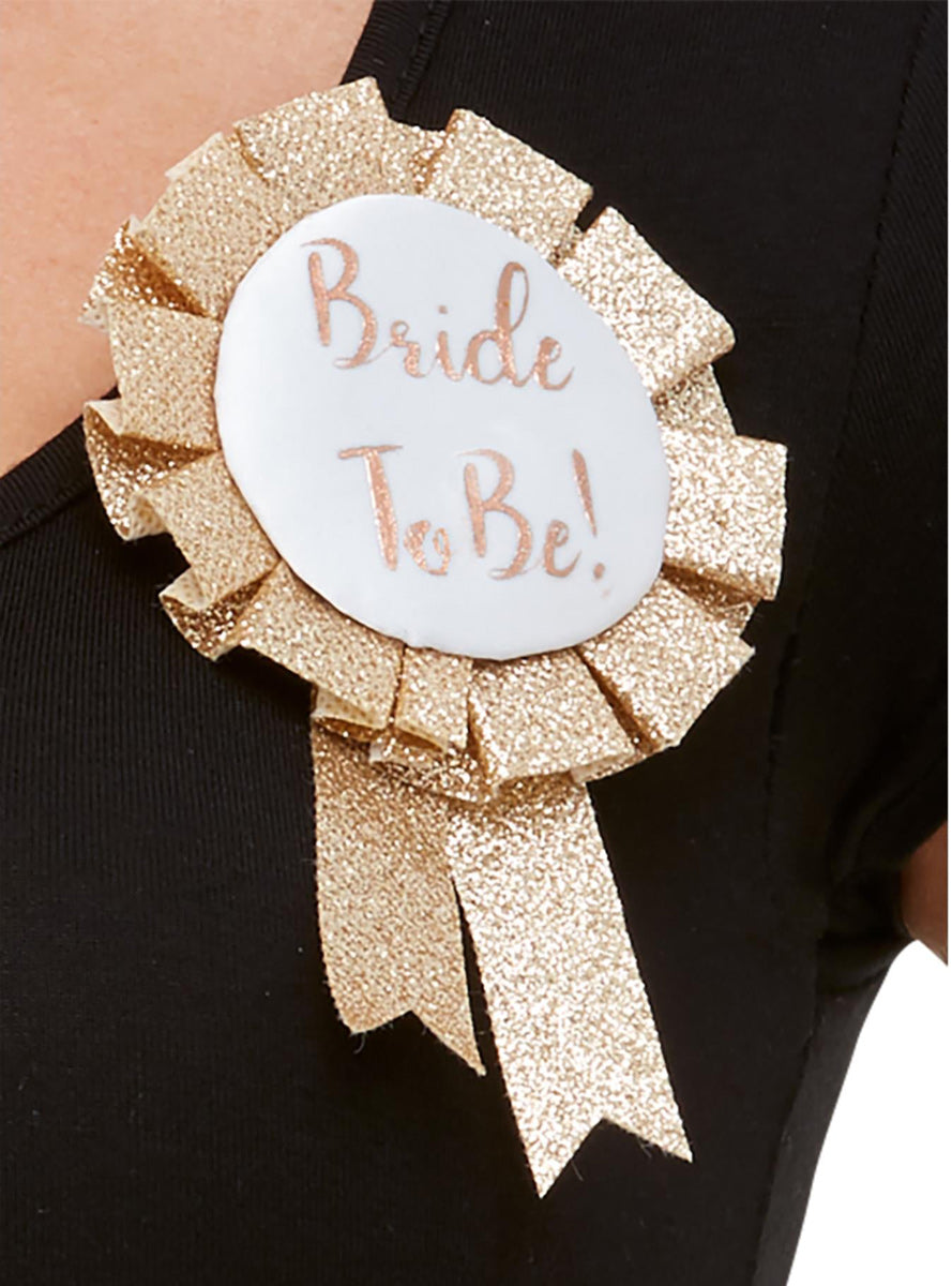 Rose Gold Bride To Be Hens Party Badge - Main Image
