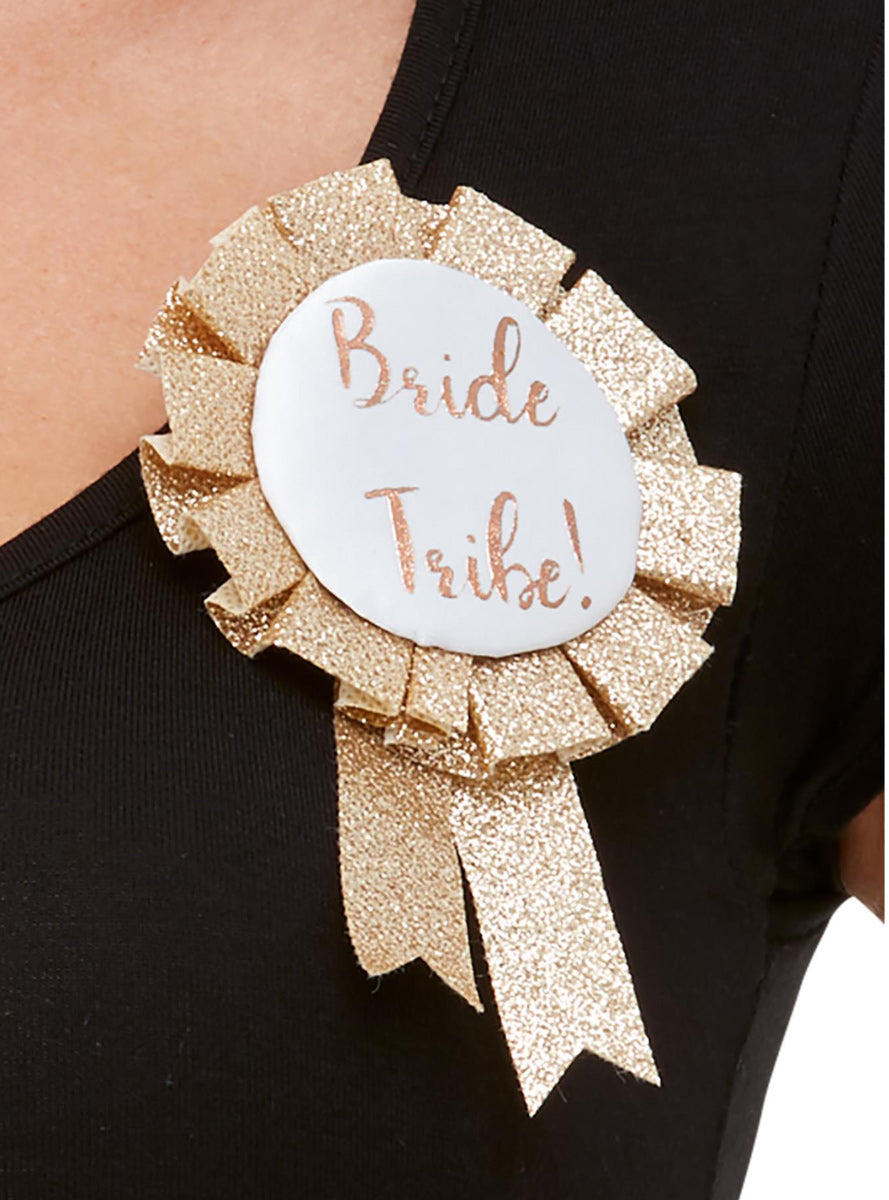 Rose Gold Bride Tribe Hens Party Badge - Main Image