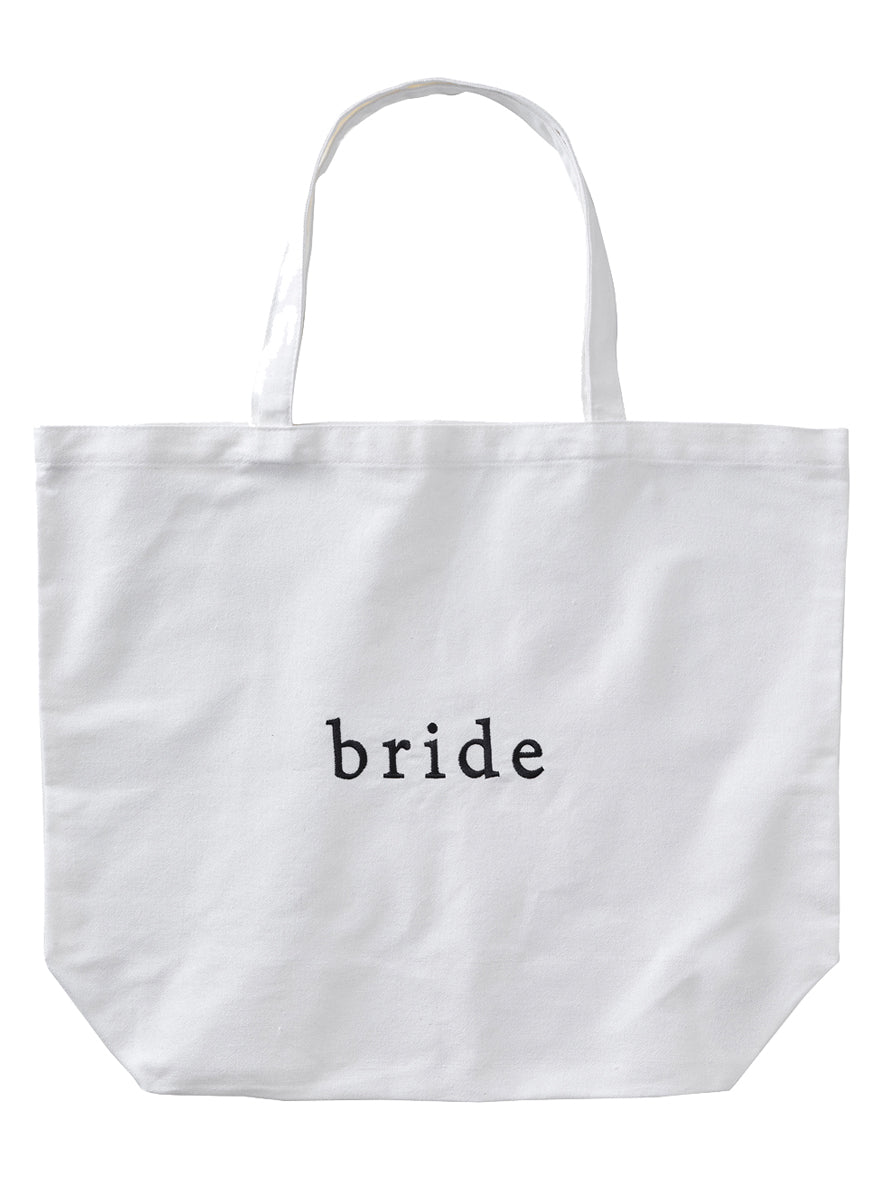 white canvas bridal tote bag - alternative image
