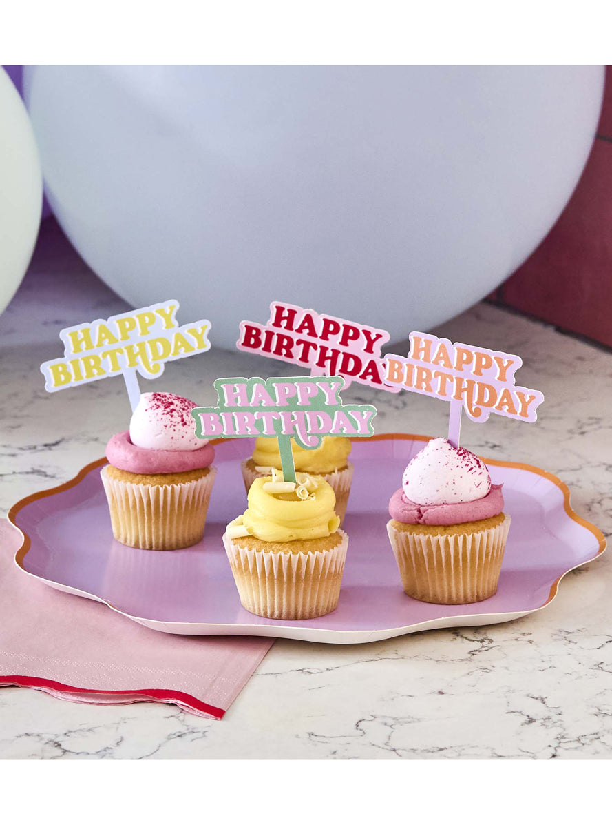 Bright Banquet 12 Pack Happy Birthday 9cm Food Picks — Main Image
