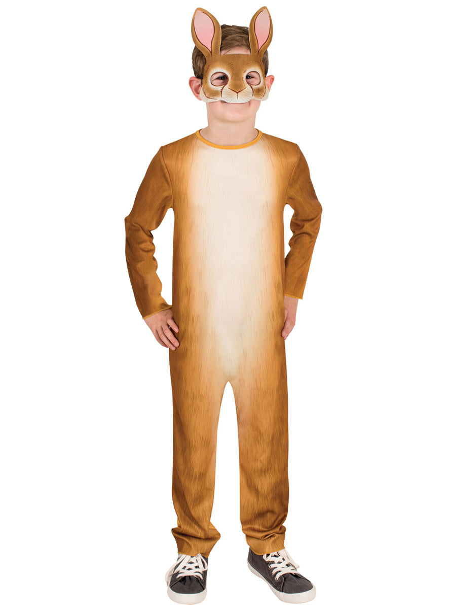 Boys Brown Bunny Rabbit Costume Jumpsuit - Main Image