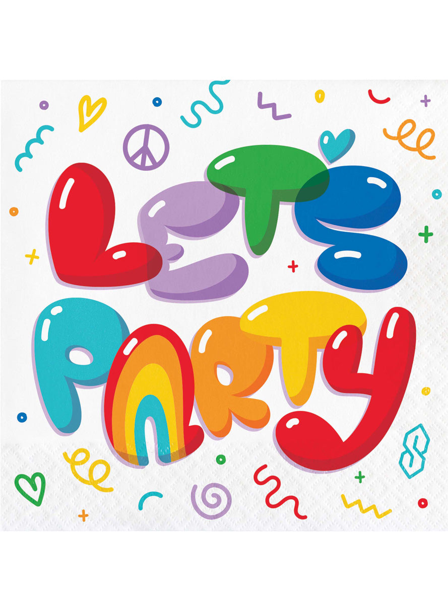 Bubbly Birthday 16 Pack Lets Party Lunch Napkins – Main Image