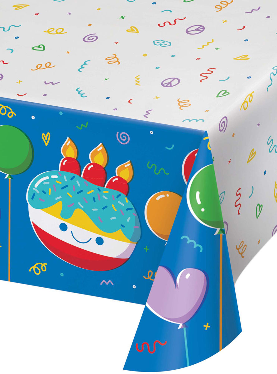 Bubbly Birthday 244cm Party Table Cover – Main Image
