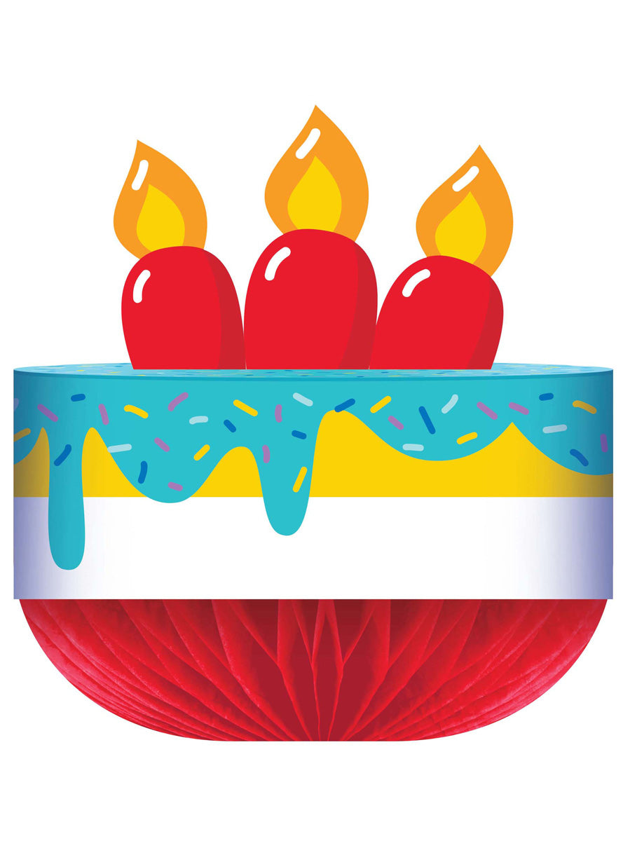 Bubbly Birthday 24cm Birthday Cake Honeycomb Centerpiece – Main Image