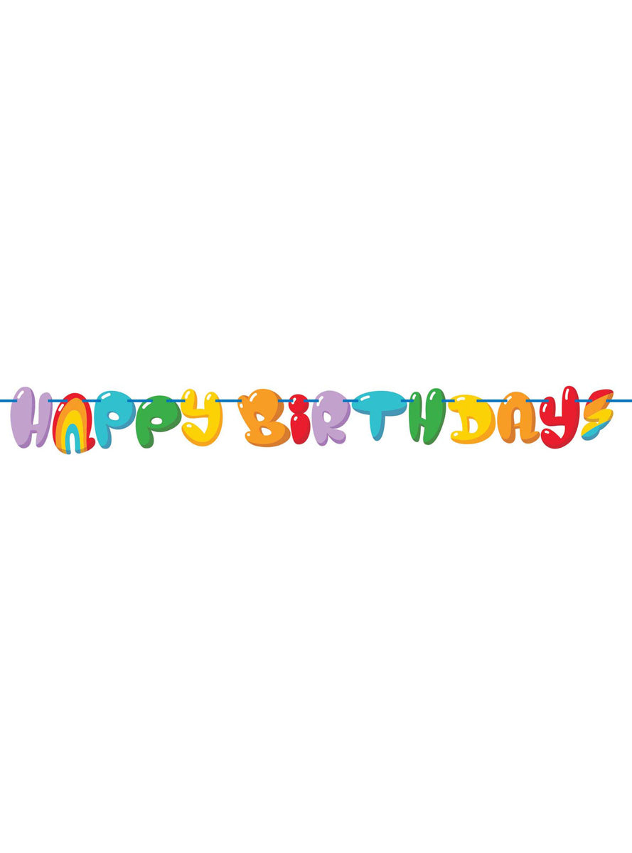 Bubbly Rainbow Happy Birthday 208cm Banner – Main Image