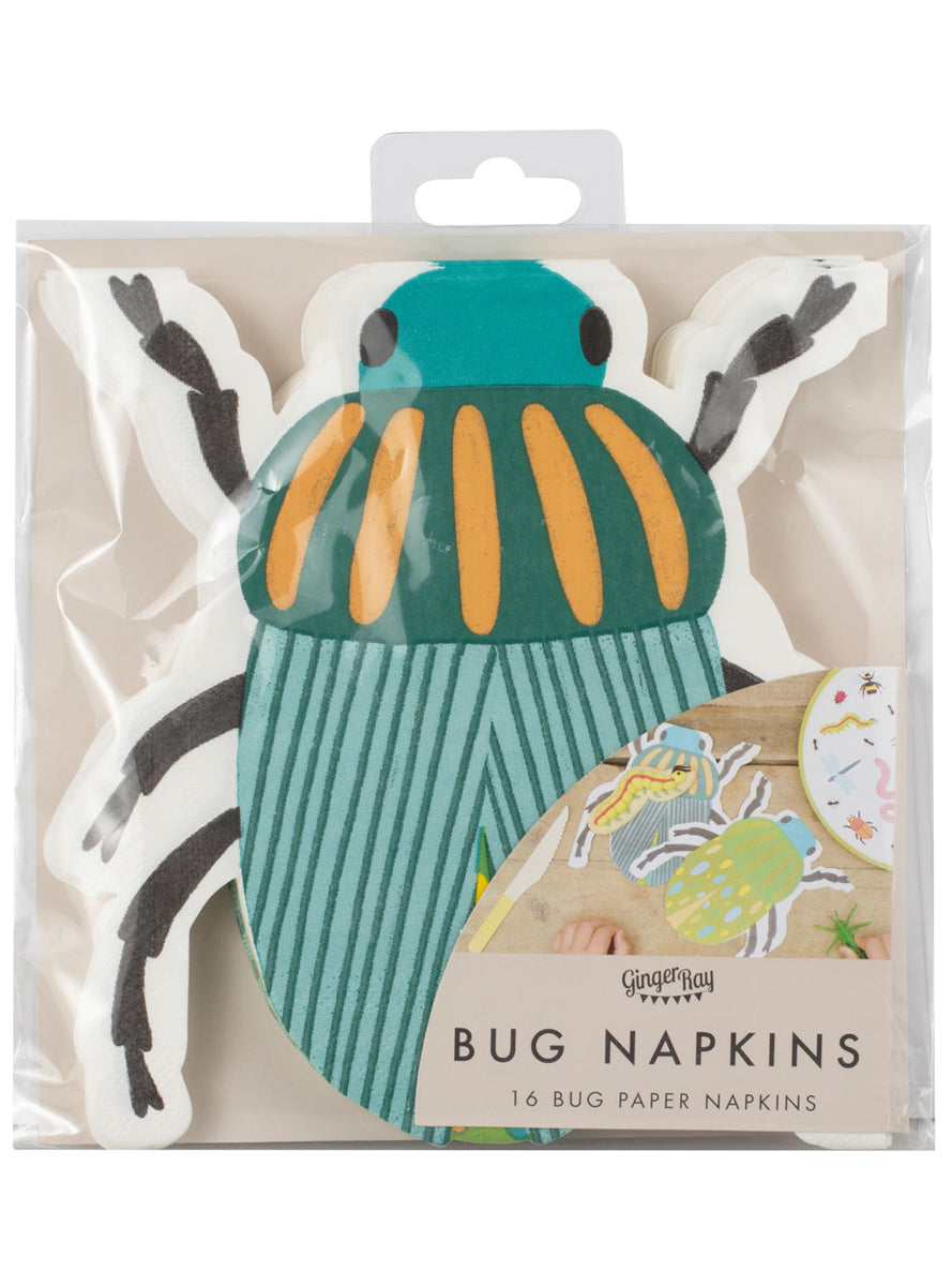 Bugging Out 16 Pack Bug Shaped Party Napkins - Packaging Image