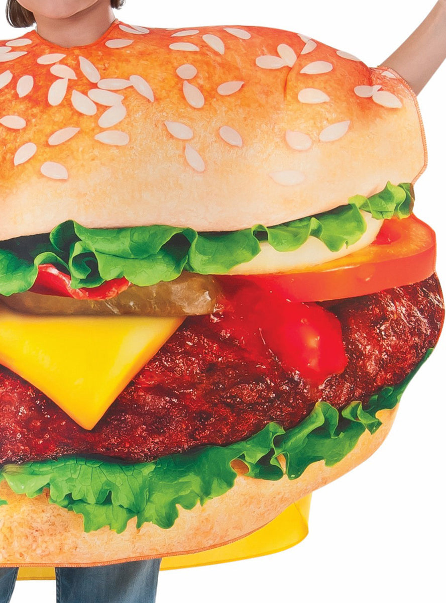 Boys Hamburger Food Costume - Close Image