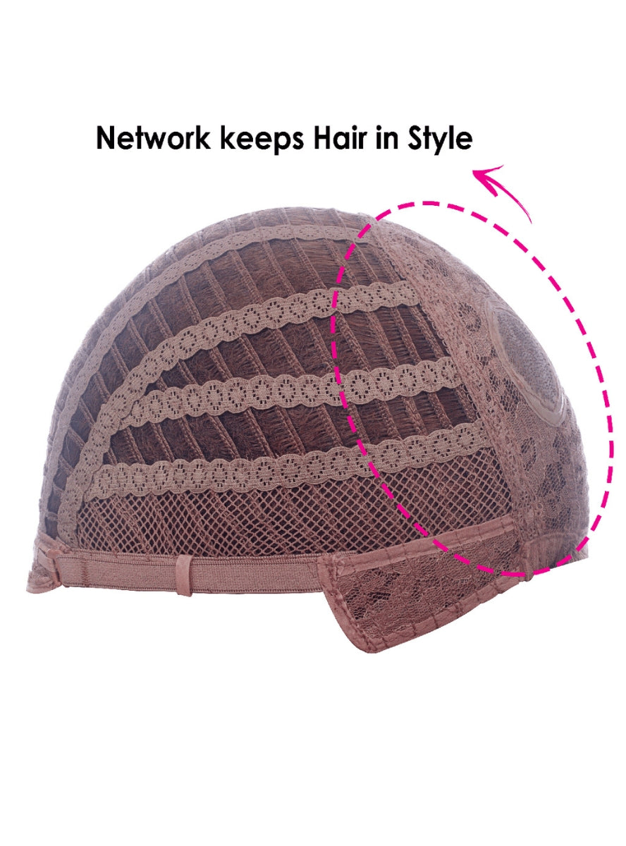 Callie Womens Deluxe Pink Ombre Pop Fashion Wig with Dark Roots - Inside Details Image 2