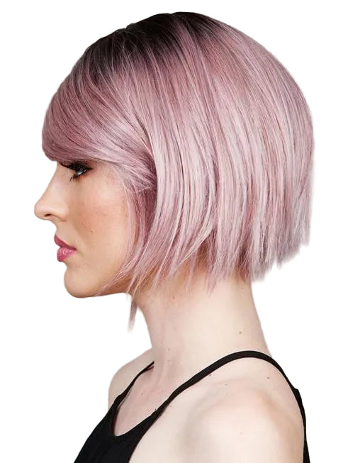 Callie Womens Deluxe Pink Ombre Pop Fashion Wig with Dark Roots - Side Image