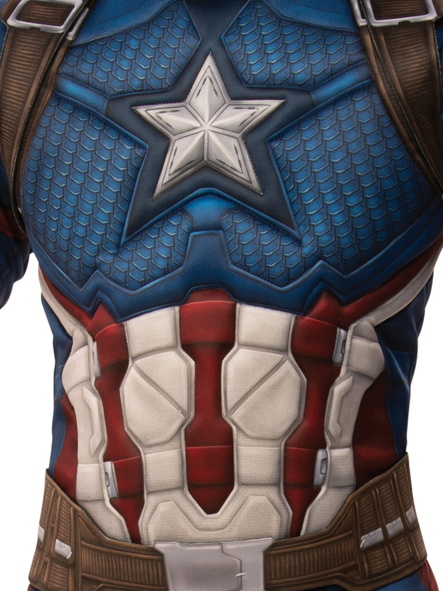 Deluxe Boys Muscle Chest Captain America Superhero Costume - Close Image