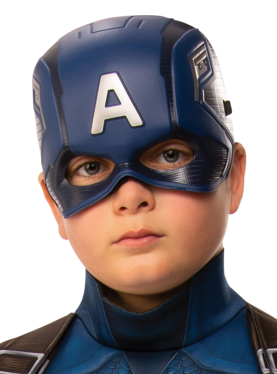 Deluxe Boys Muscle Chest Captain America Superhero Costume - Mask Image