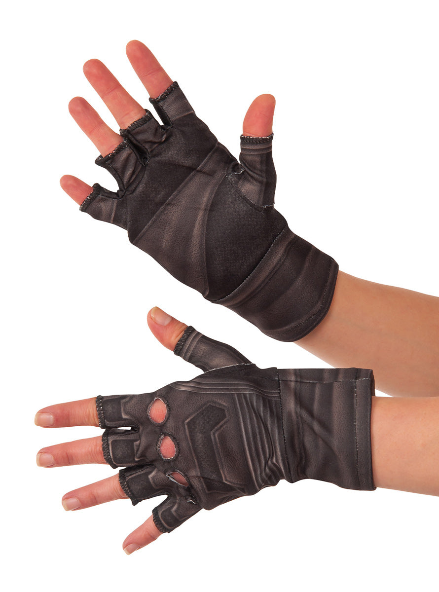 Kids Black Captain America Costume Gloves - Main Image