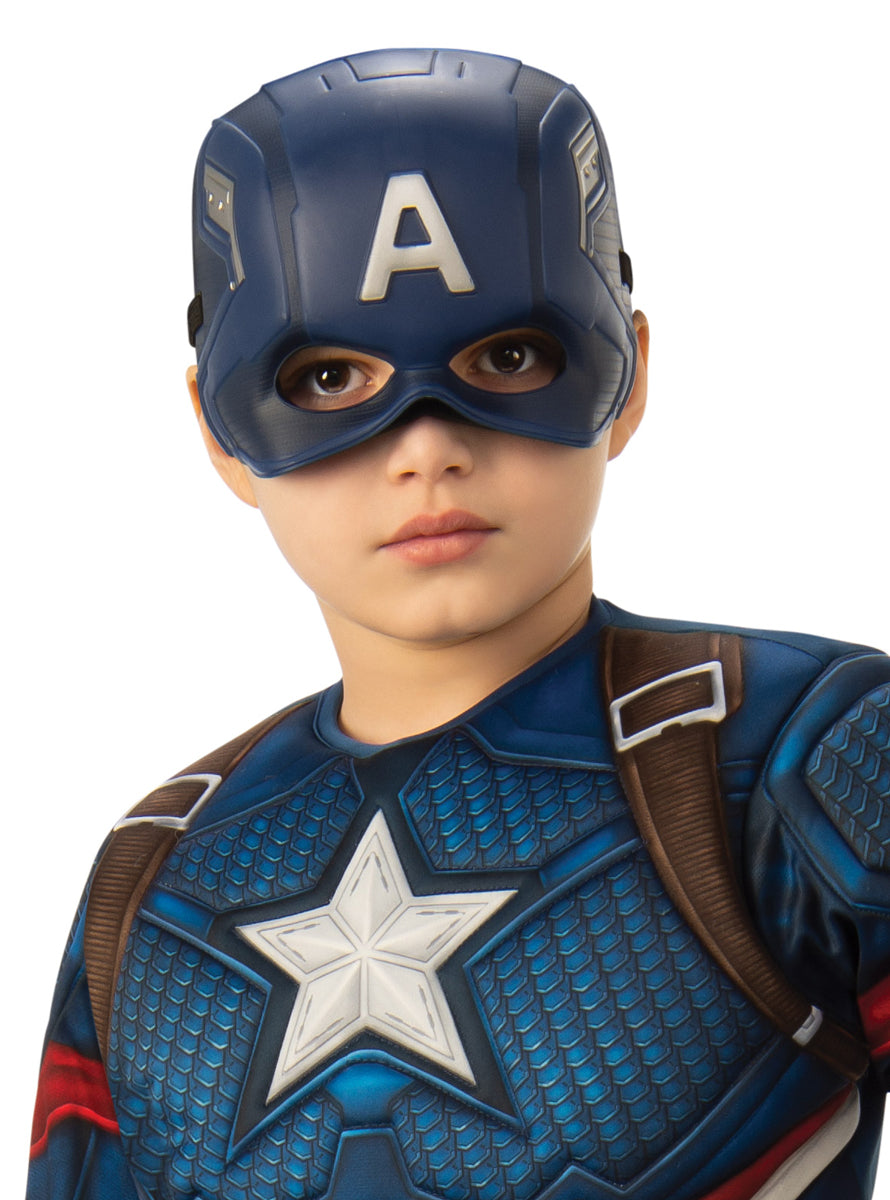 Premium Boys Captain America Muscle Chest Superhero Costume With Shield - Mask Image