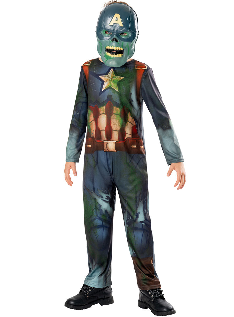 Main Image of What If Deluxe Boys Captain America Zombie Superhero Costume