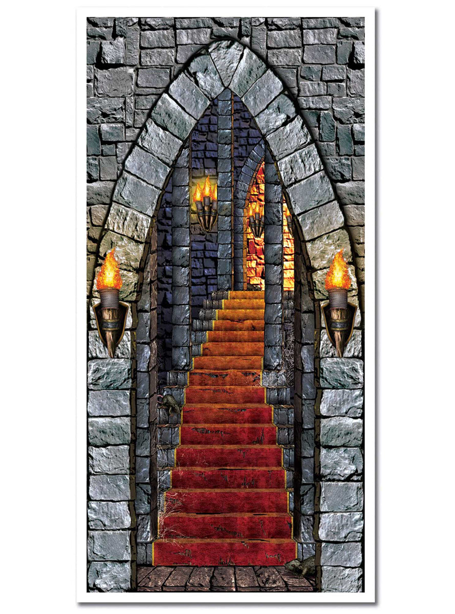 Castle Stairway Door Cover Party Decoration - Main Image