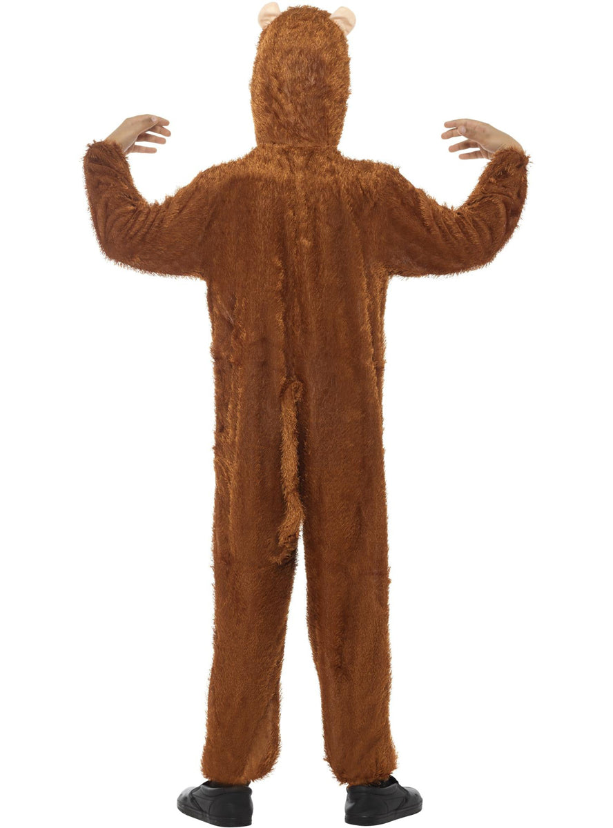 Kids brown monkey suit costume - Back image