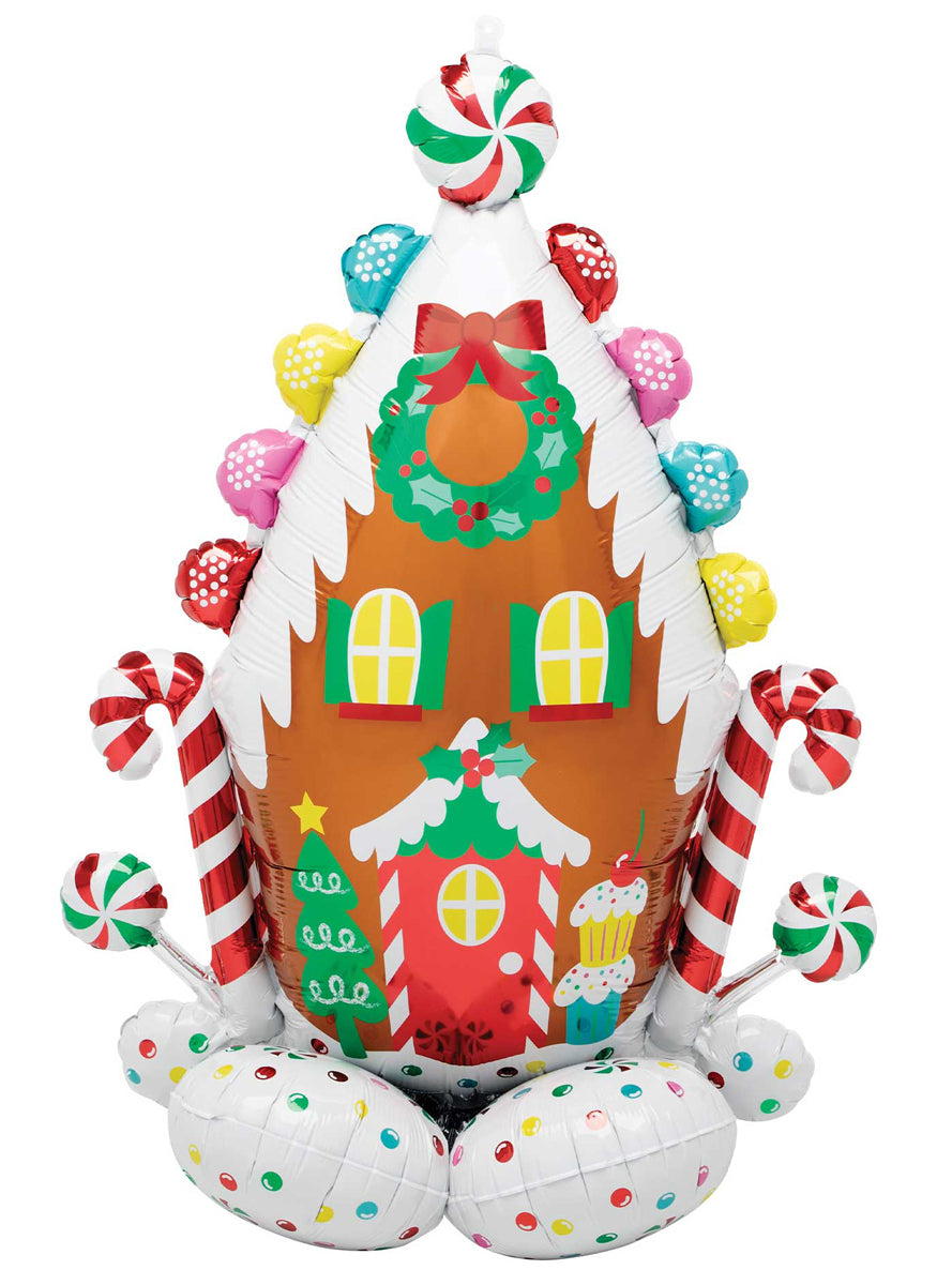 Arloonz Air Fill 129cm Christmas Gingerbread House Foil Balloon