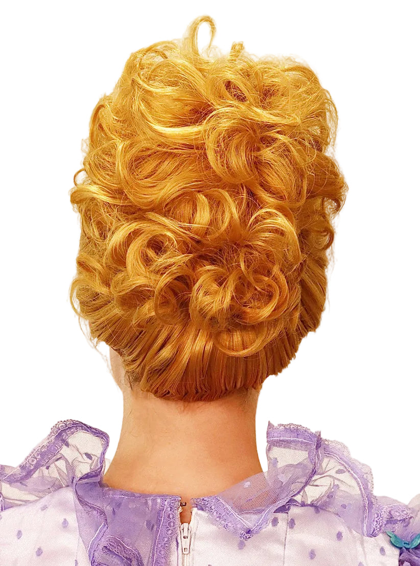 Cinderella Womens Blonde Princess Costume Wig with Bun - Back Image 1