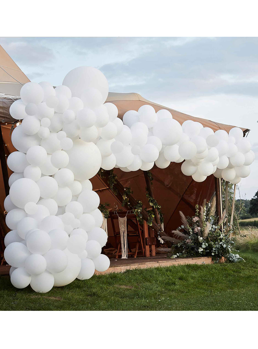 Balloon Arch Decorating Kit 200 Piece in White - Lifestyle Image