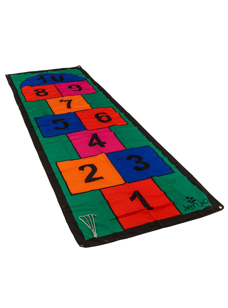 Colourful 3m Long Hopscotch Mat With Petal Pegs Kids Lawn Game - Main Image