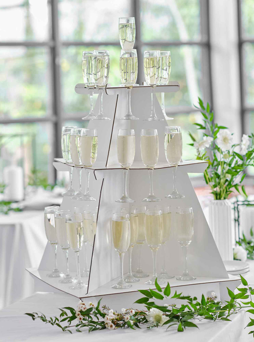 Contemporary Wedding 3 Tier White Drink Stand - Lifestyle Image