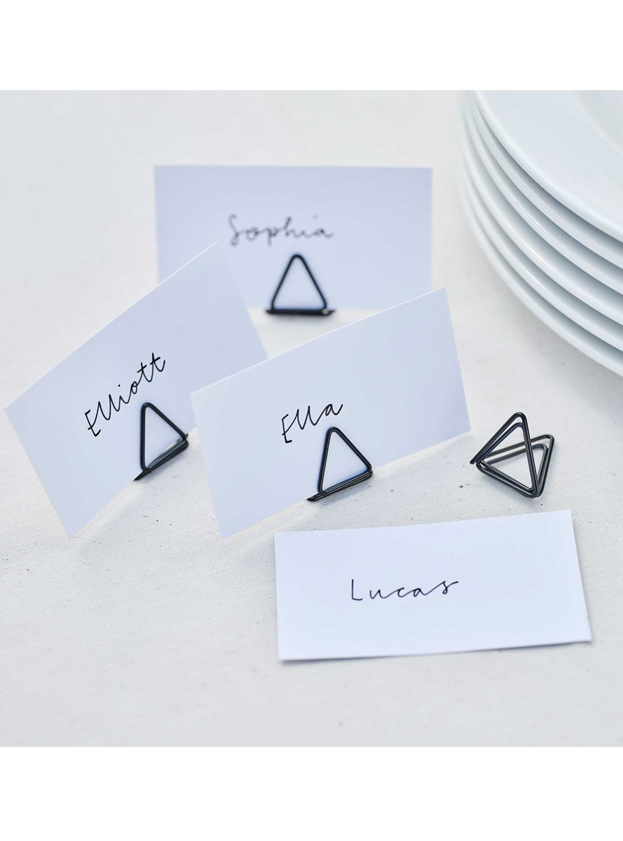 Contemporary Wedding 4 Pack Black Wire Place Card Holders - Main Image