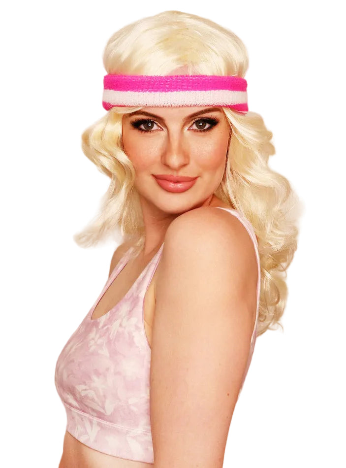 Curly Blonde Womens Barbie Costume Wig - Alternative Image 2