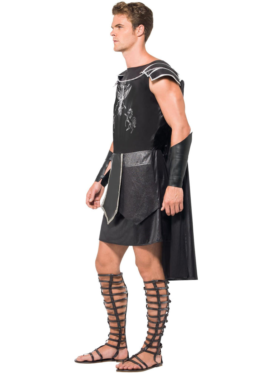Mens roman warrior black gladiator outfit - Side image