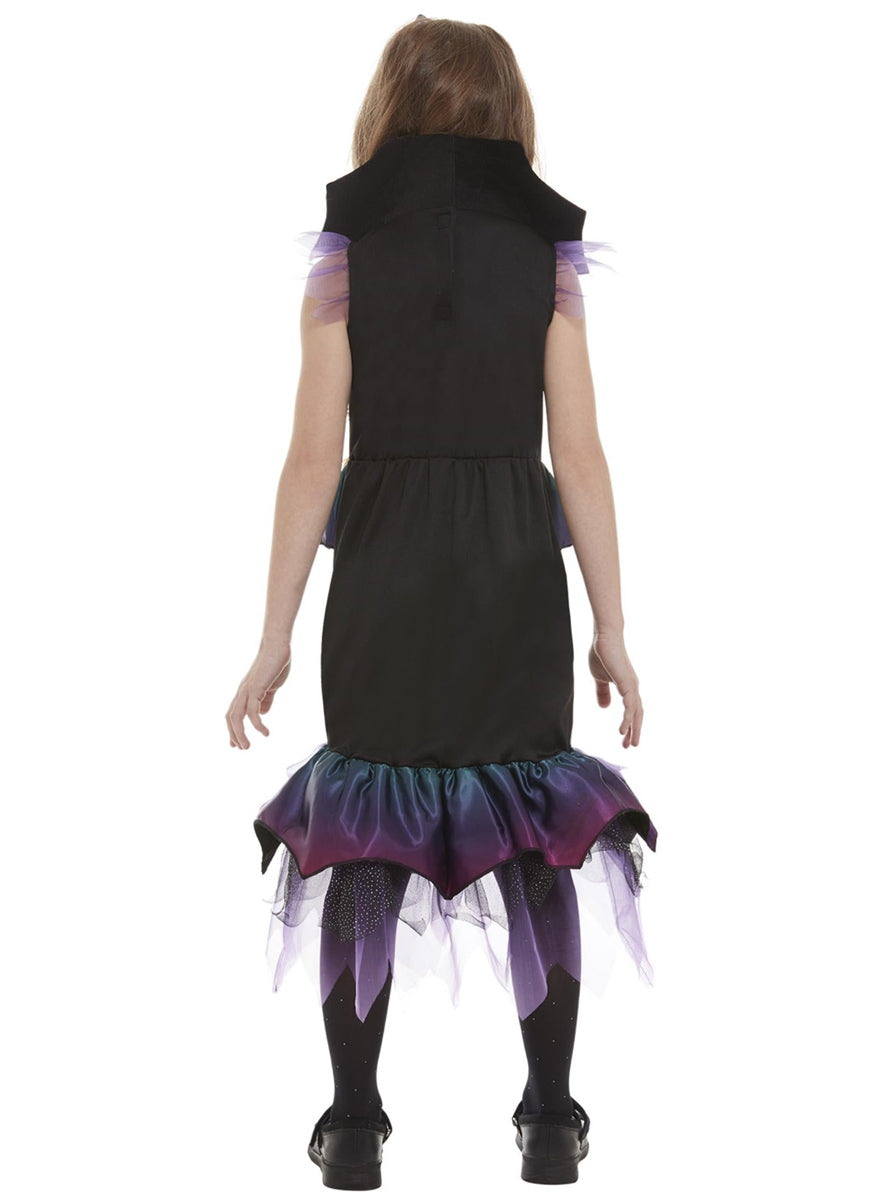 Girls gothic dark mermaid halloween costume - Back image
