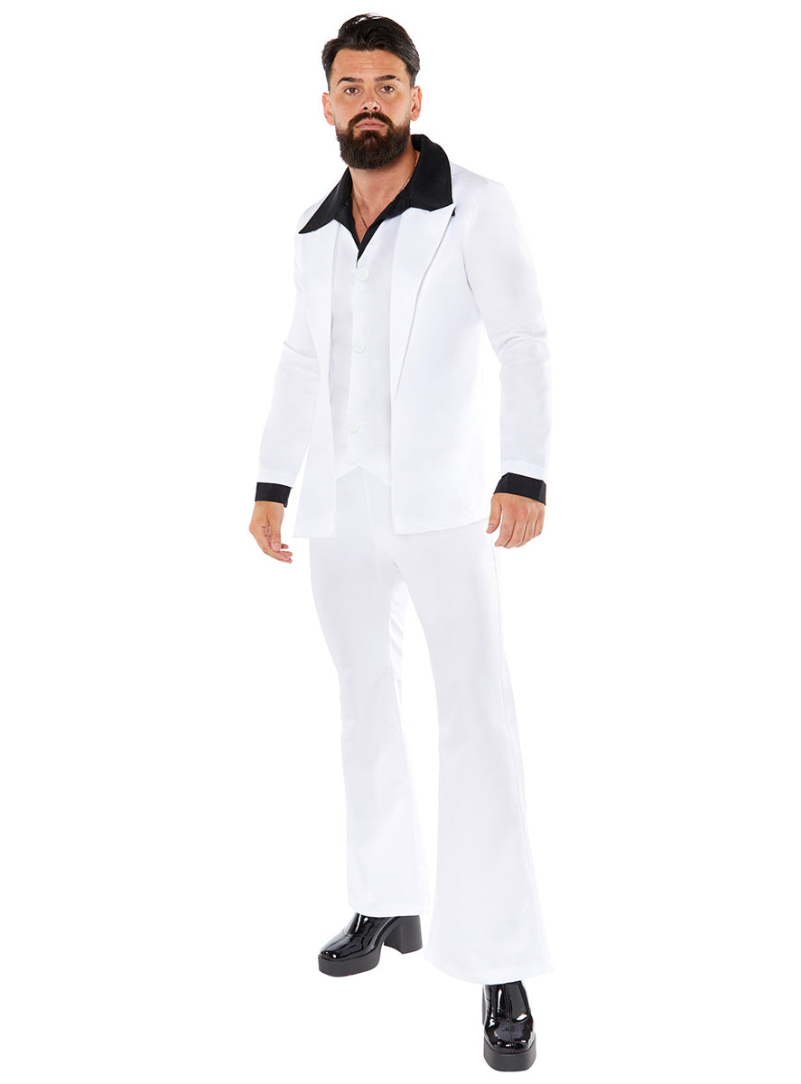 Mens White 70s Saturday Night Fever Costume - Main Image