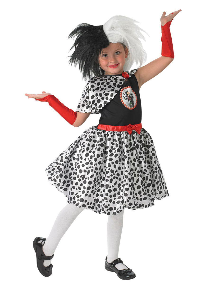 Disney 101 Dalmatians Girls Cruella Deluxe Costume - Main Image