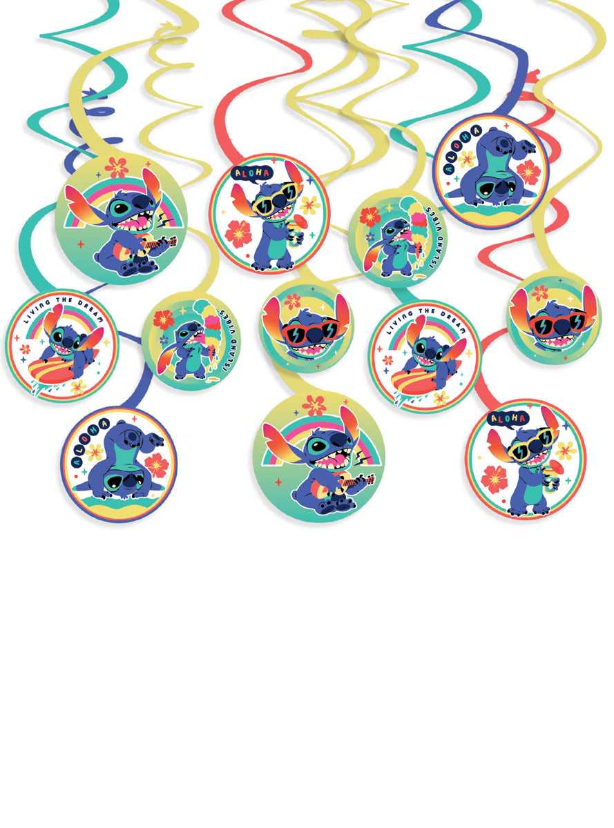 Stitch Hanging Spiral Decorations 12 Pack - Main Image