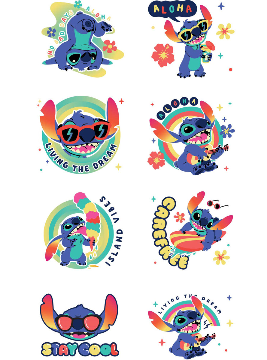 Stitch Temporary Tattoos 8 Pack - Main Image